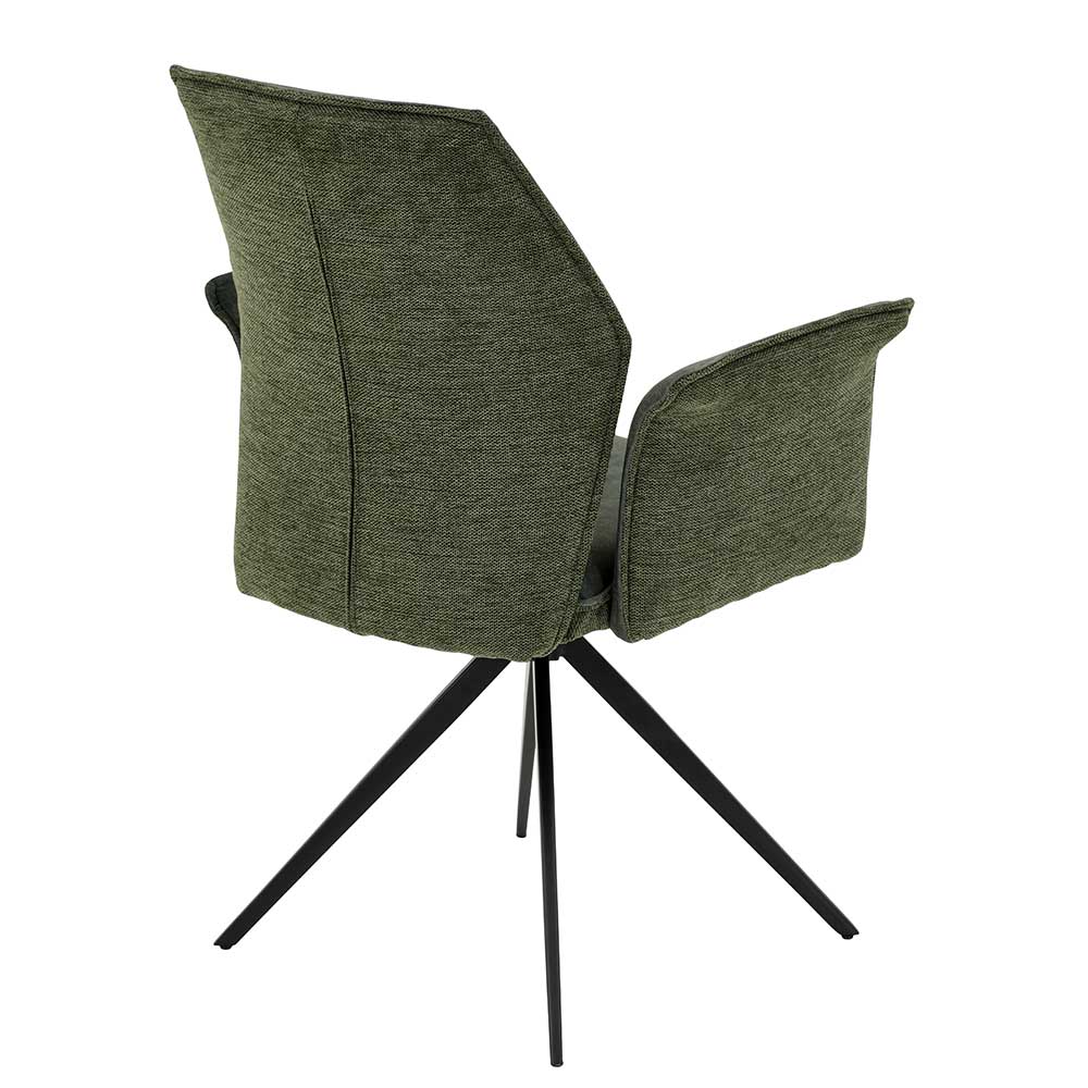 Esstisch Stühle Hierro in Dunkelgrün mit Gestell aus Metall (4er Set)