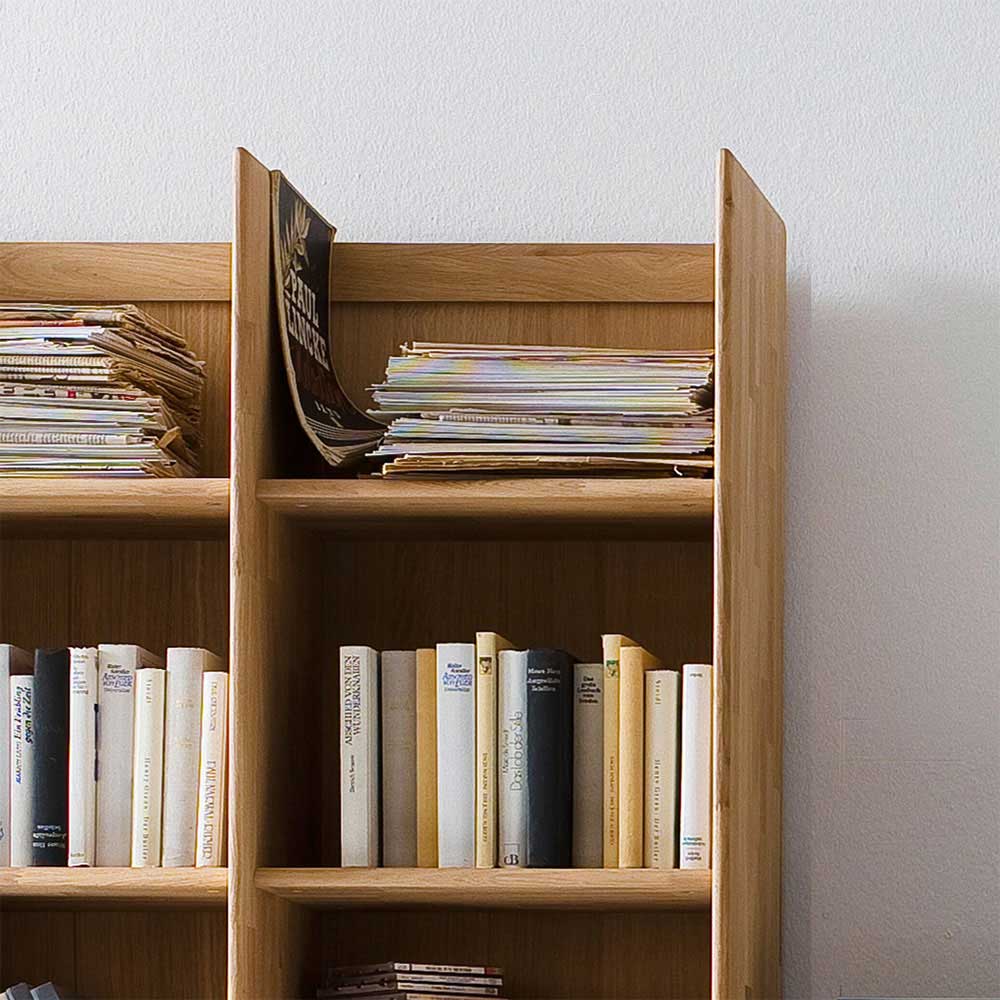 Bücherregal Vlarenzo aus Wildeiche Massivholz modern