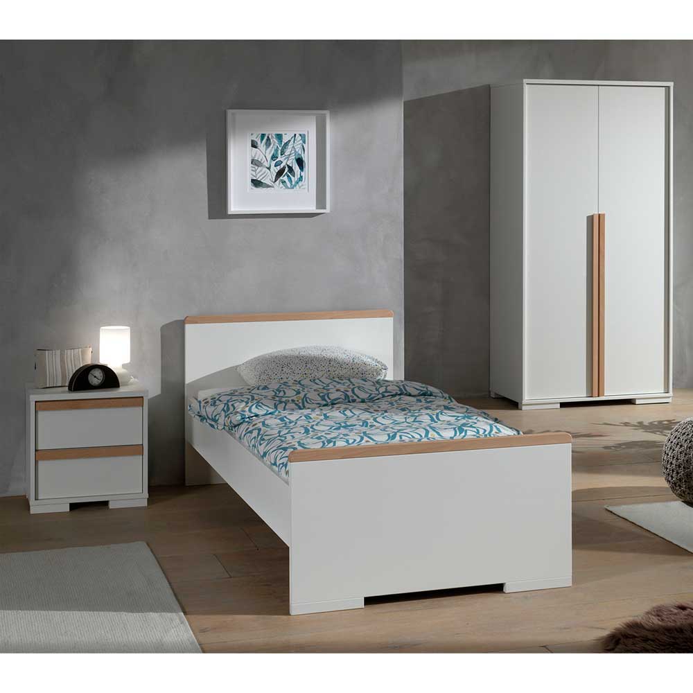 Design Jugendzimmer Handican in Weiß und Buche (sechsteilig)