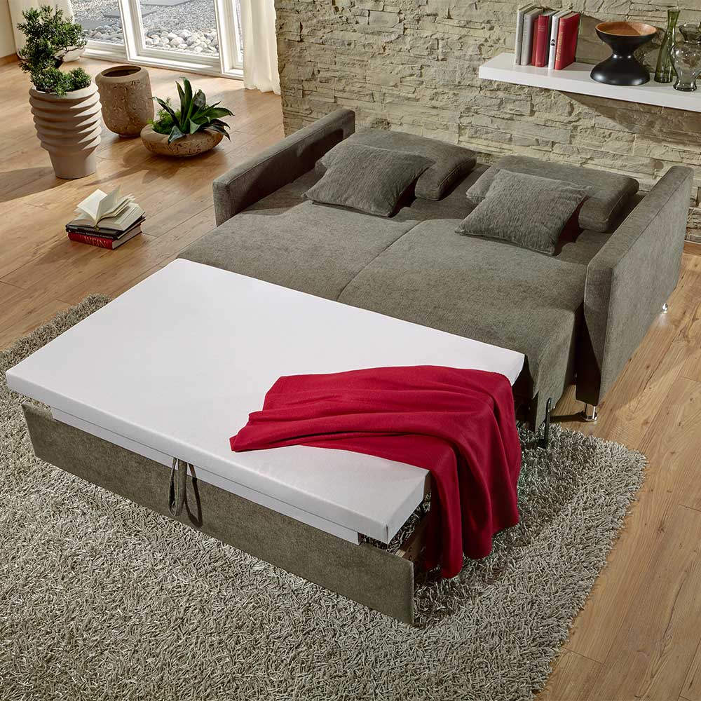 Ausklappbares Sofa Acapella in Grau 160 cm breit