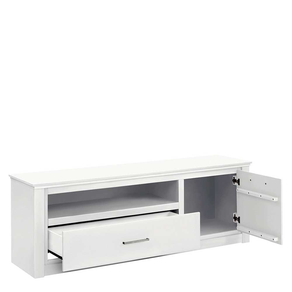 TV Lowboard Vigginella aus Kiefer Massivholz in Weiß lackiert 160 cm breit