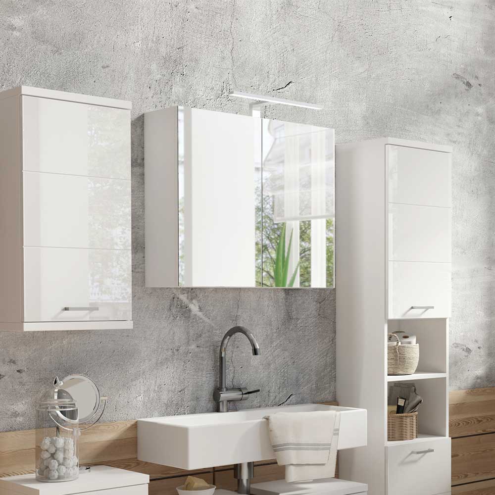 Badschrank mit Spiegel Peace und LED Beleuchtung 70 cm breit