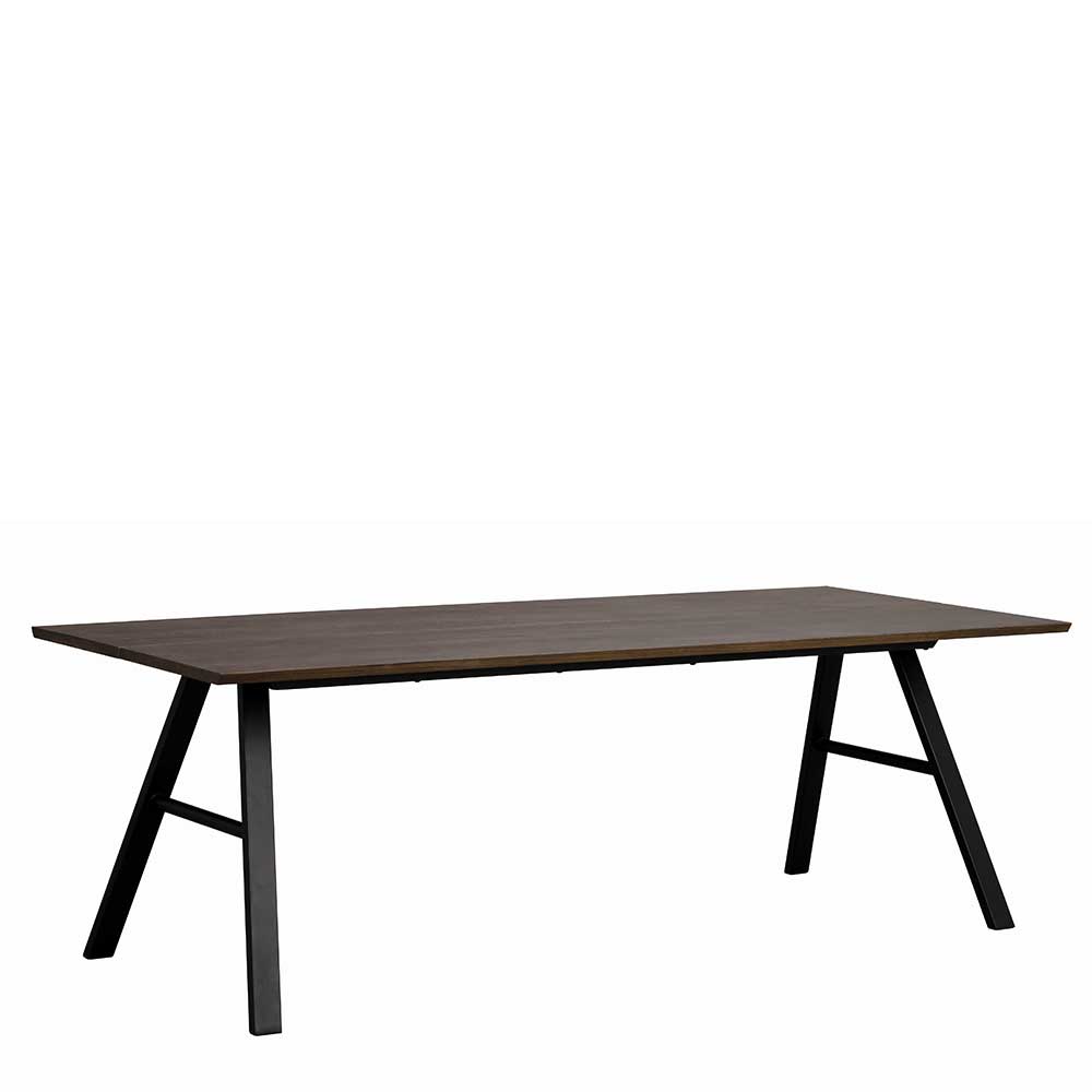 Tisch Leny Wildeiche dunkel furniert mit A-Fußgestell
