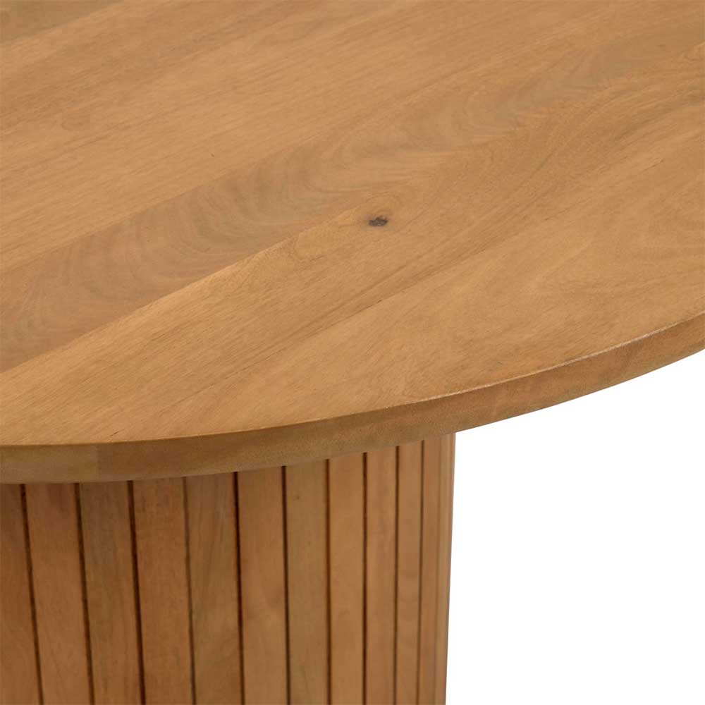 Runder Esszimmer Tisch Firessa aus Mangobaum Massivholz 120 cm breit