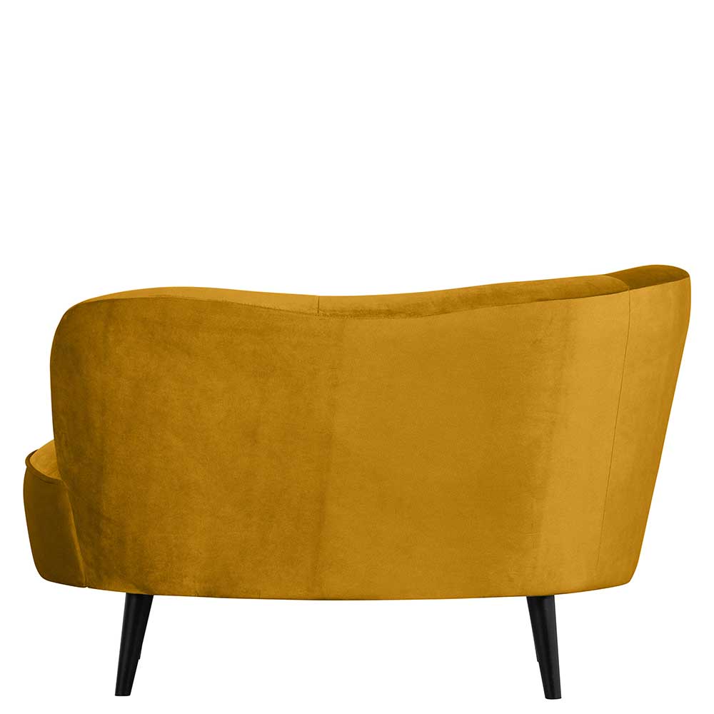 Retro Stil Lounge Sofa Akstinio in Ocker Gelb mit Samt Bezug