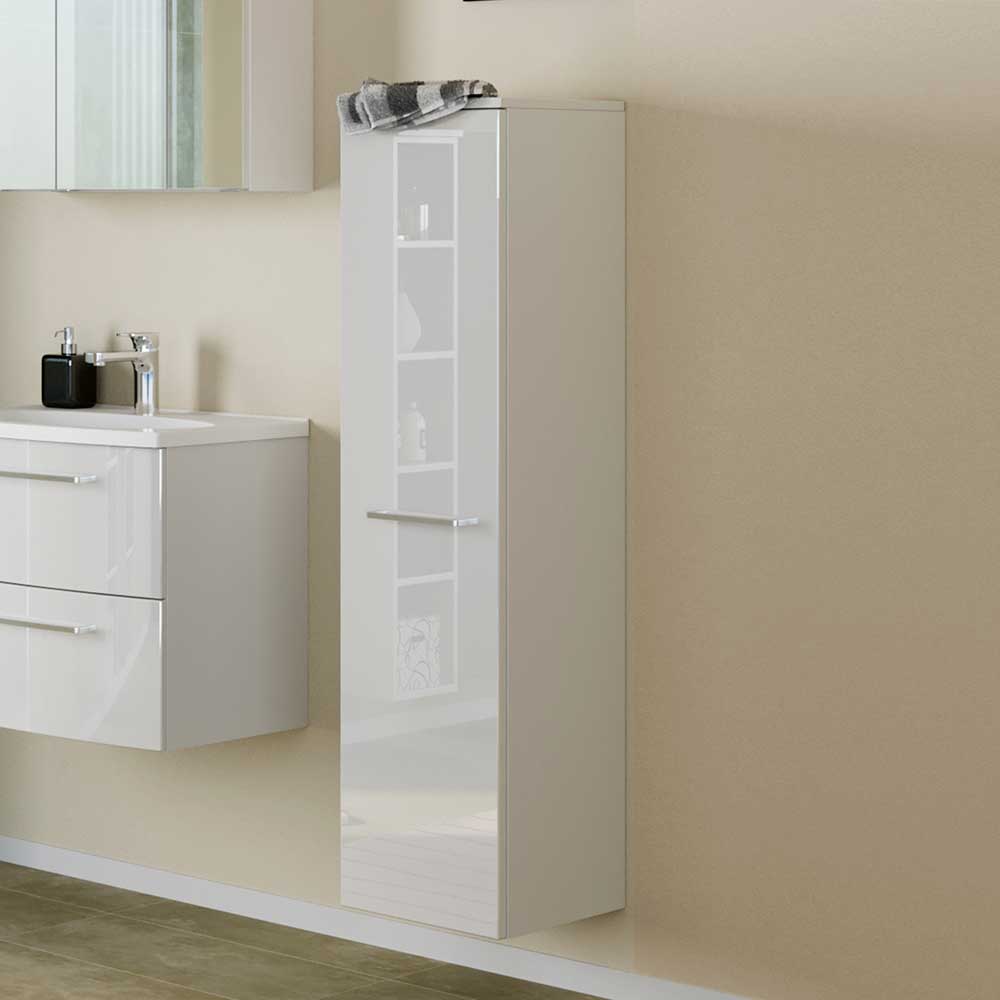 Badezimmer Schrank Lavisma in Weiß Hochglanz 30 cm breit