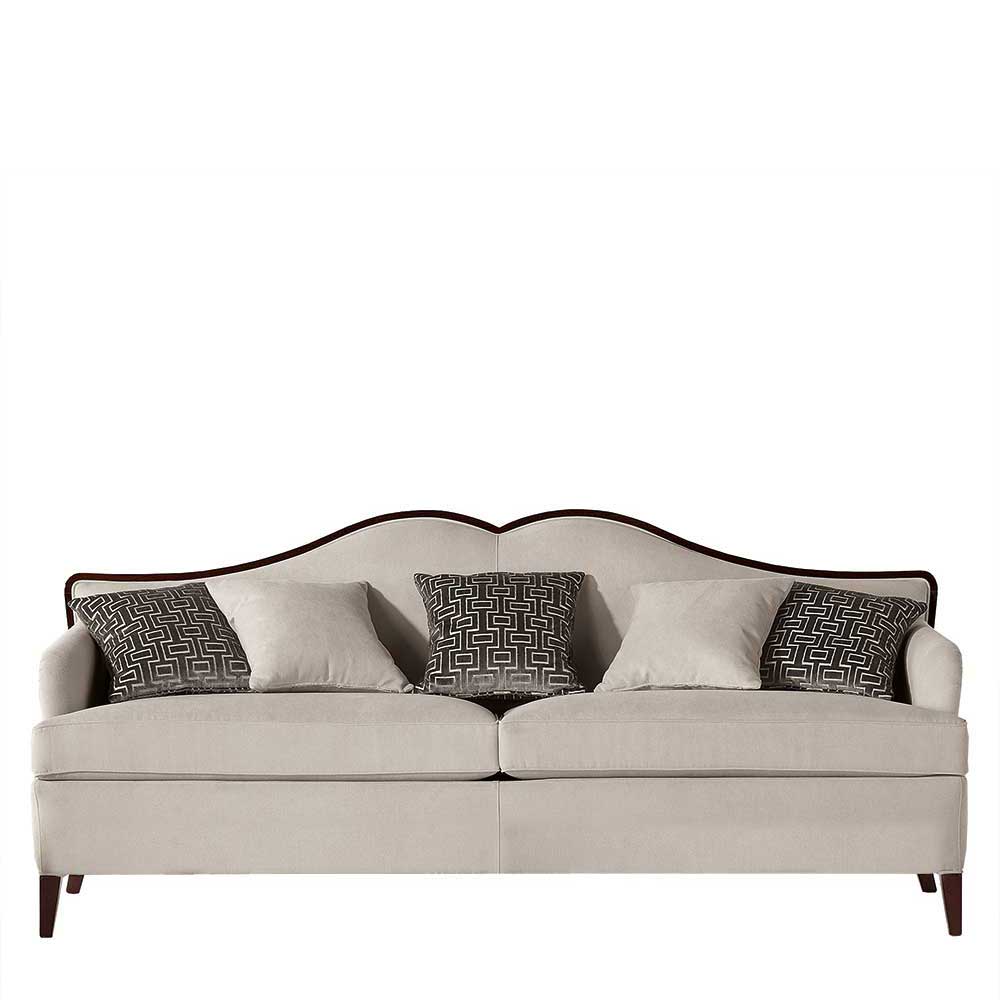 Elegante Couch Senva in Beige und Dunkelbraun im klassischen Stil