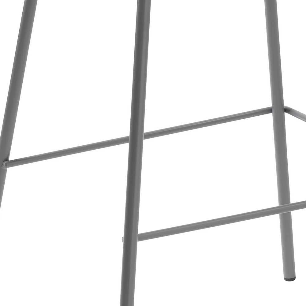 Barstühle Vodenas in Grau Kunststoff mit 35 cm Sitztiefe (2er Set)