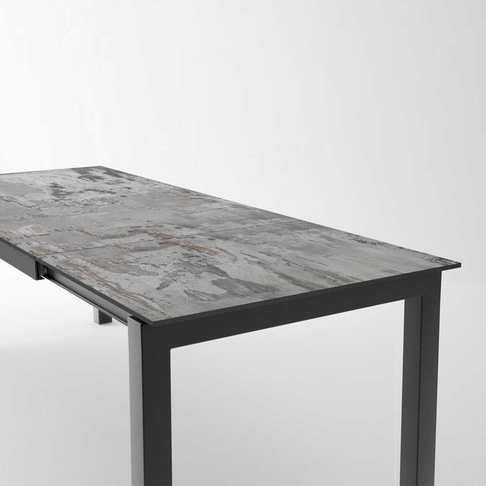 Industry Designer Tisch Anglivia mit Keramikplatte in Rostfarben ausziehbar