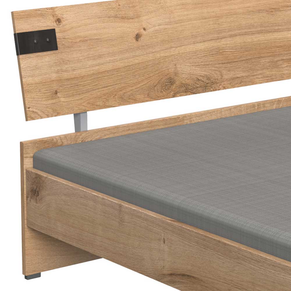 Modernes Bett Yanita im Industry und Loft Stil 210 cm tief