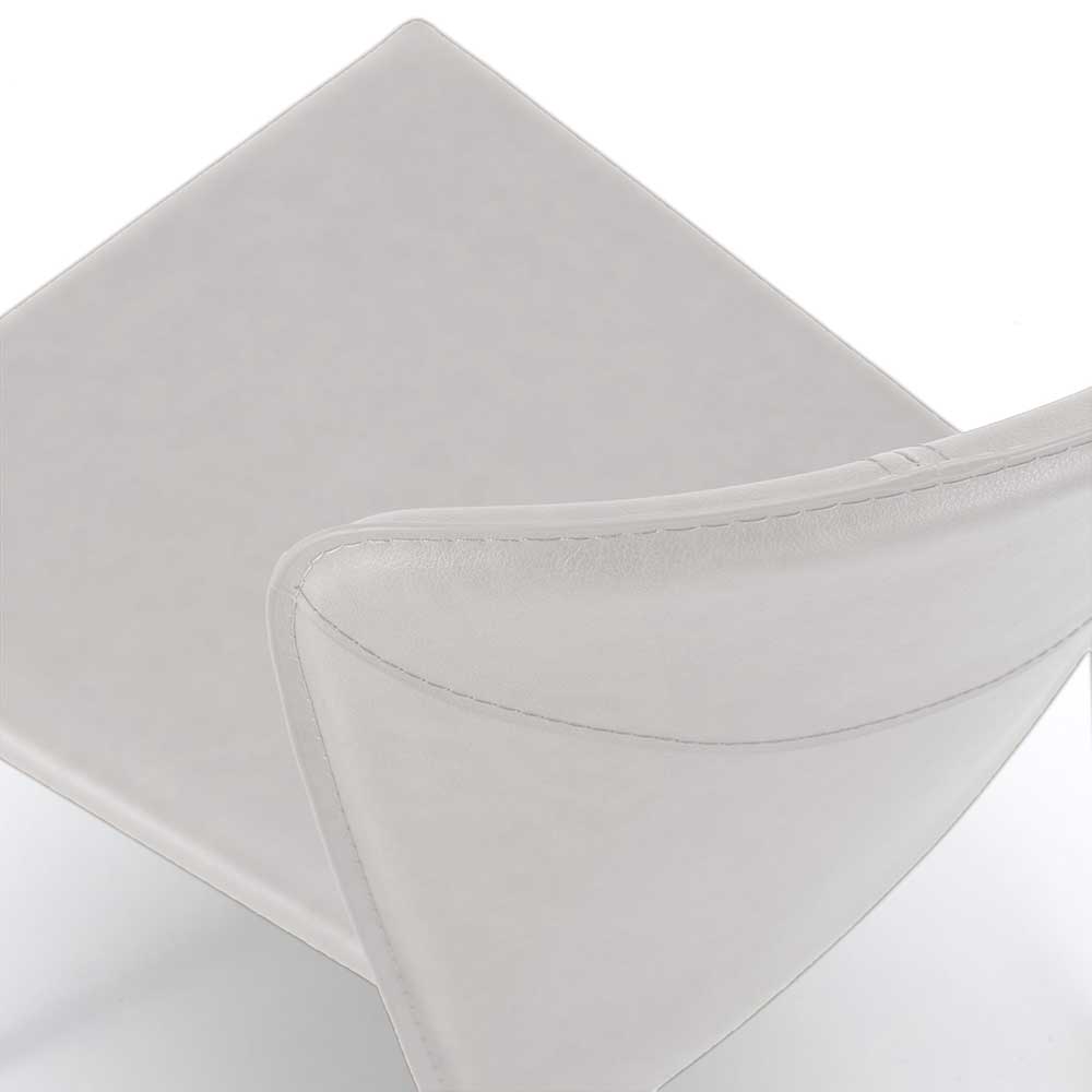 Küchenstühle Filler in Weiß Kunstleder mit Metallgestell (2er Set)