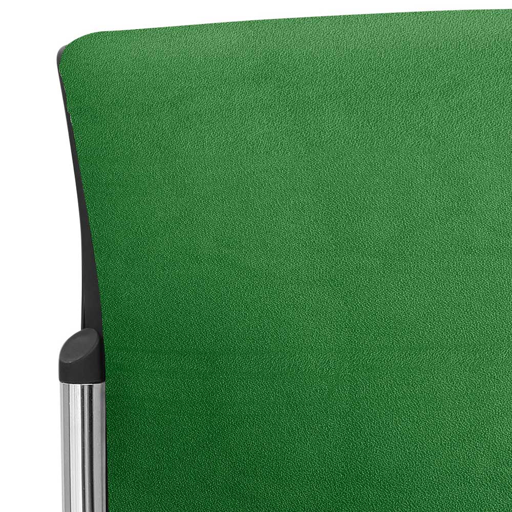 Stapelstuhl Viesta in Grün & Chromfarben mit gepolsterter Rückenlehne