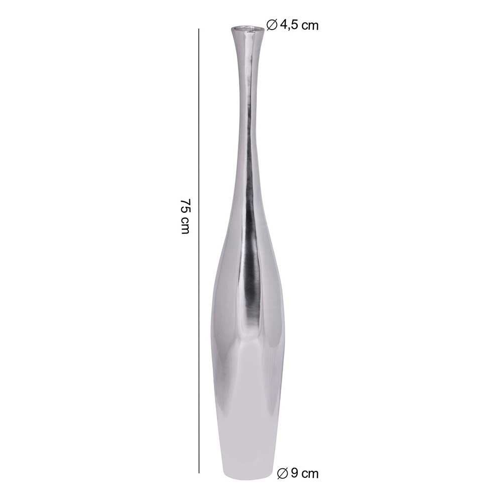 Deko Vasen Metall Reus 75 cm oder 100 cm hoch in Silberfarben