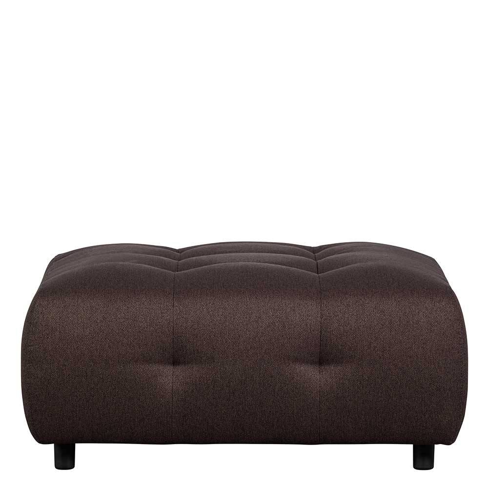 Couch Beistellhocker Mareida in Graubraun aus Flachgewebe