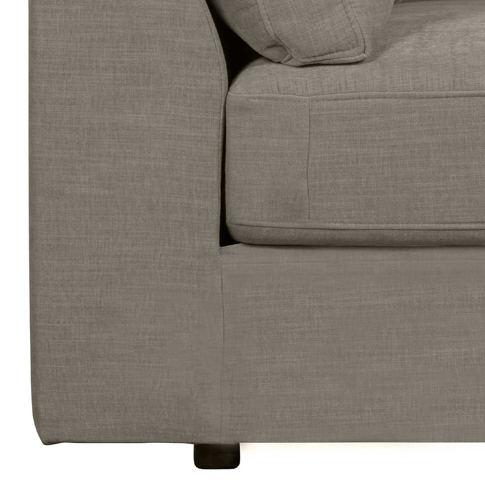 Sofa Element mit Armlehne rechts Fredoco in Grau aus Webstoff