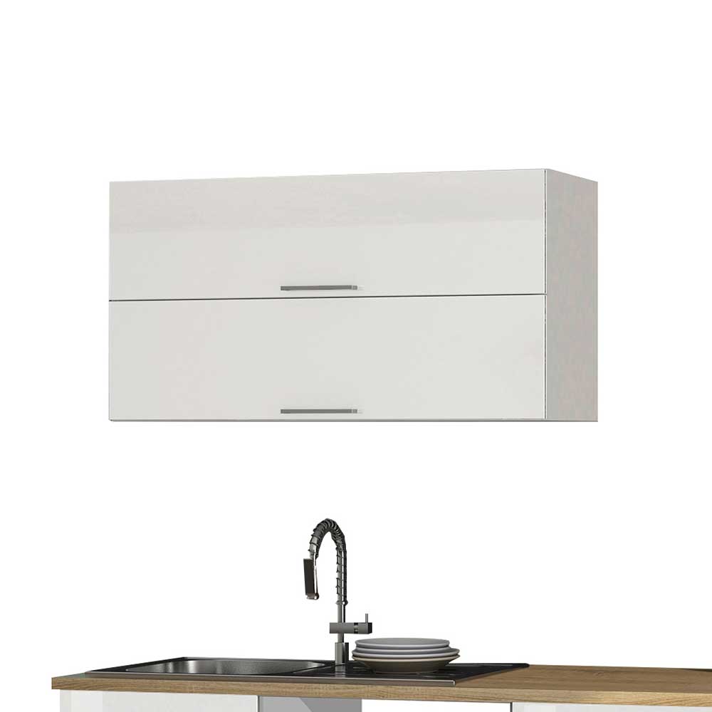 Design Küchenmöbel Set Piemonta in Weiß hochglänzend 300 cm breit (siebenteilig)