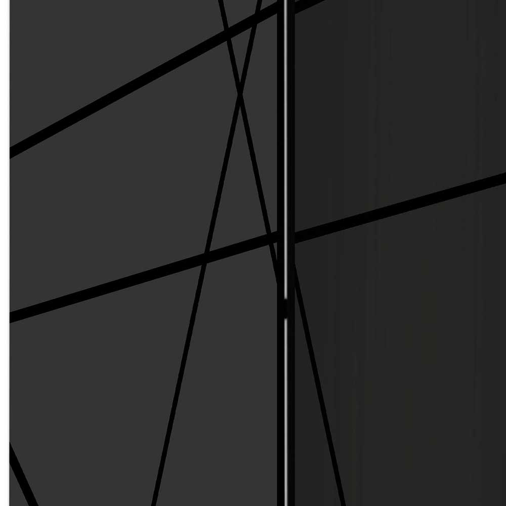 Paravent Farella in Schwarzgrau und Schwarz mit abstraktem Muster