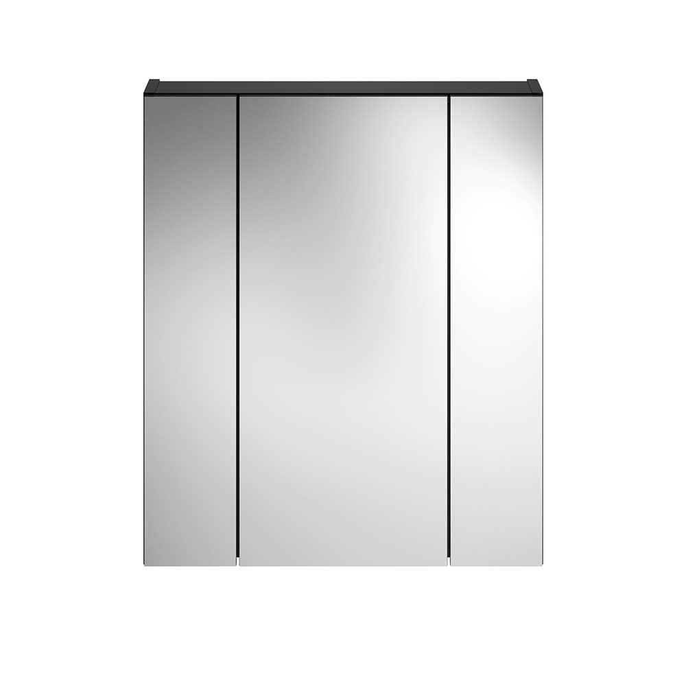Badmöbel Set Reggio in Schwarz Hochglanz mit Spiegelschrank (zweiteilig)