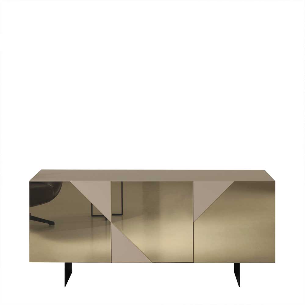 Spiegelglas Sideboard Tsinati mit Wangengestell aus Metall 180 cm breit