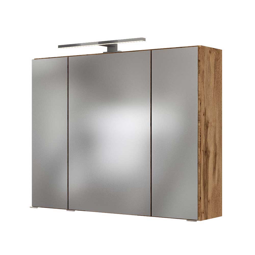 Waschplatz Set Curdinan in Grau und Wildeichefarben Glas beschichtet (zweiteilig)