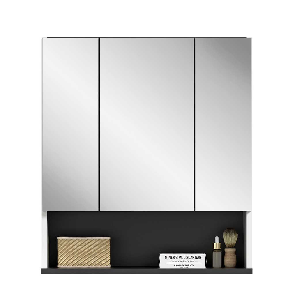 Badezimmer Spiegelschrank Lucca 60 cm breit in Weiß & Anthrazit