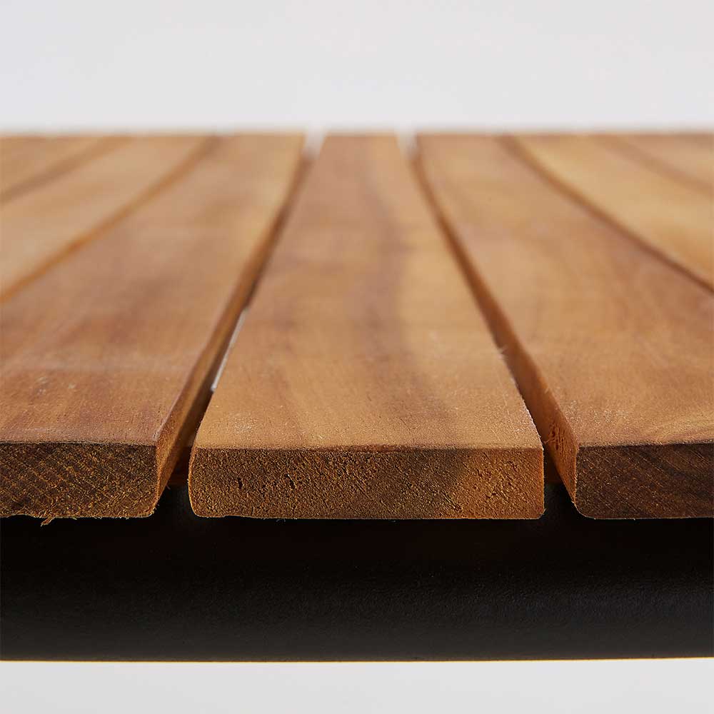 Esstisch Fenya aus Akazie Massivholz und Stahl