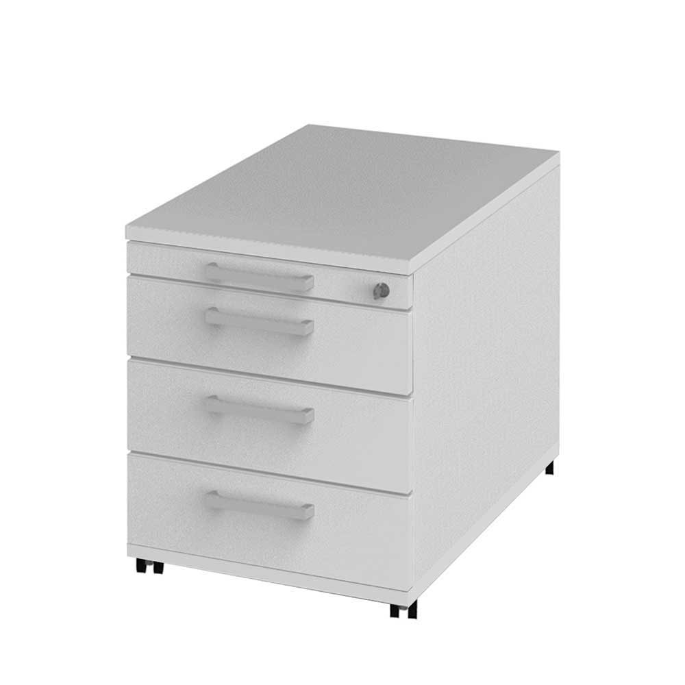 Schreibtisch Container Wins in Weiß abschließbar