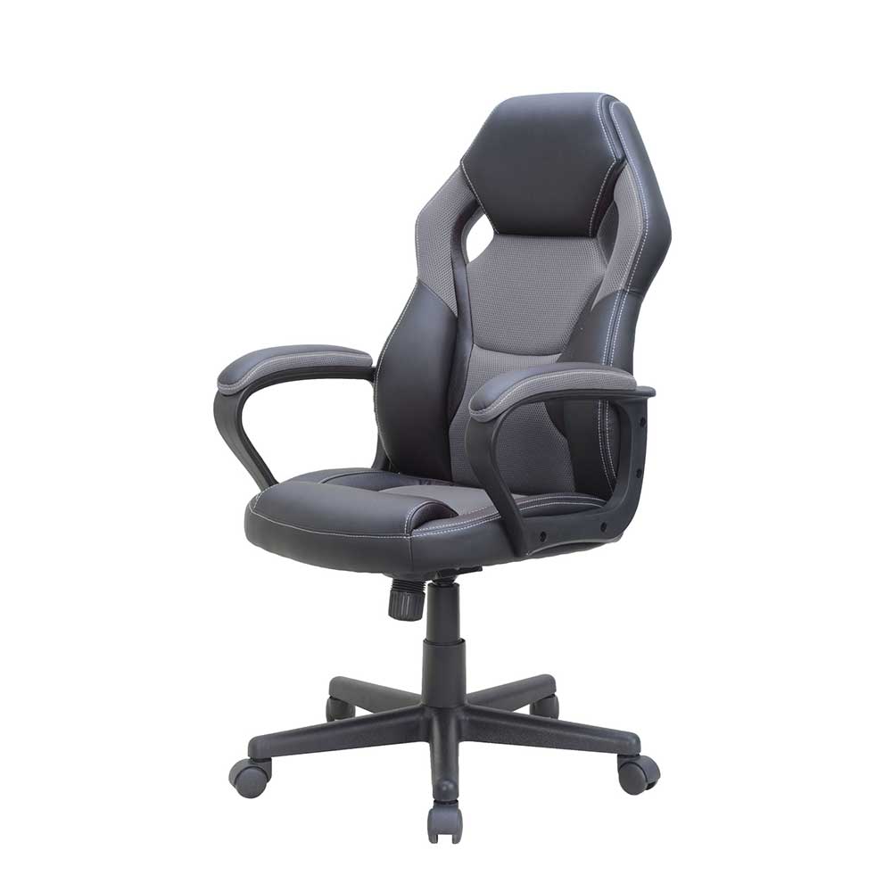Aufstrebende Marke Gamer Stuhl mit Rückenlehne Schwarz Lezifa gepolsterter in Weiß und