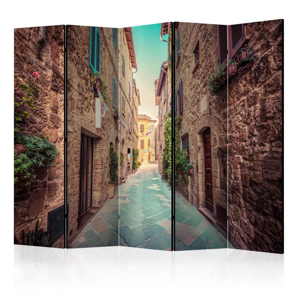 Paravent Starolin mit Altstadt Gässchen in der Toskana 225 cm breit