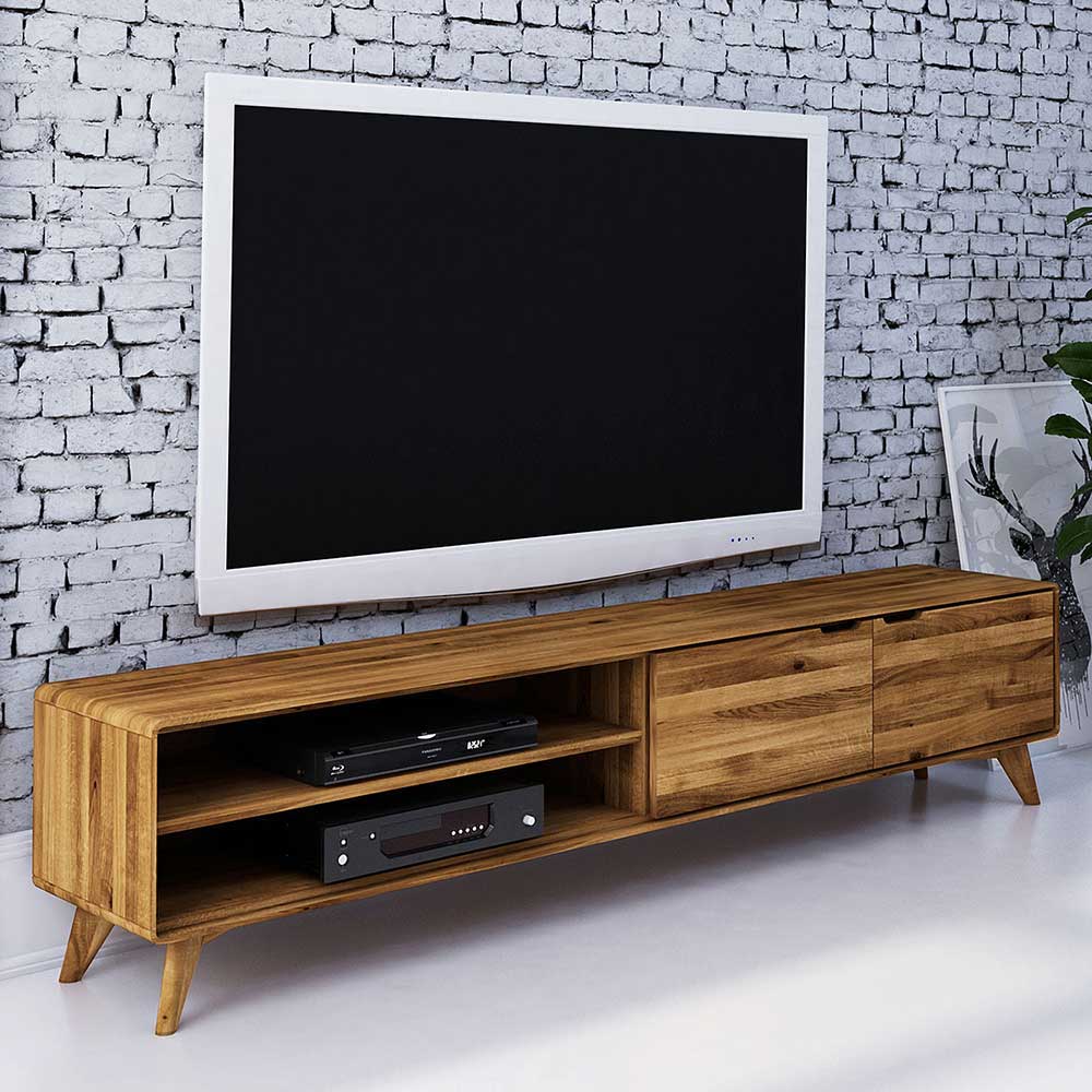 TV Lowboard Vinial aus Wildeiche Massivholz 220 cm breit