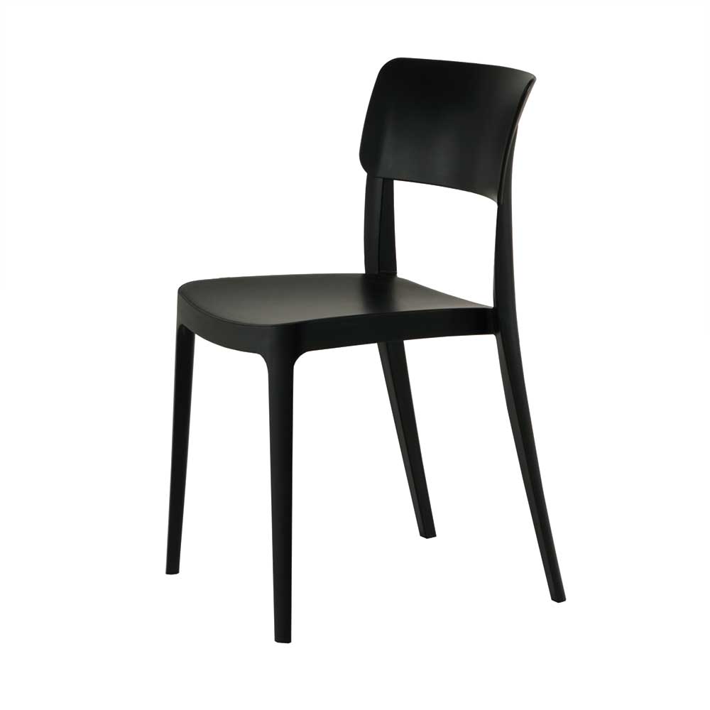 Kunststoff Stühle schwarz Fidarela in modernem Design stapelbar (4er Set)