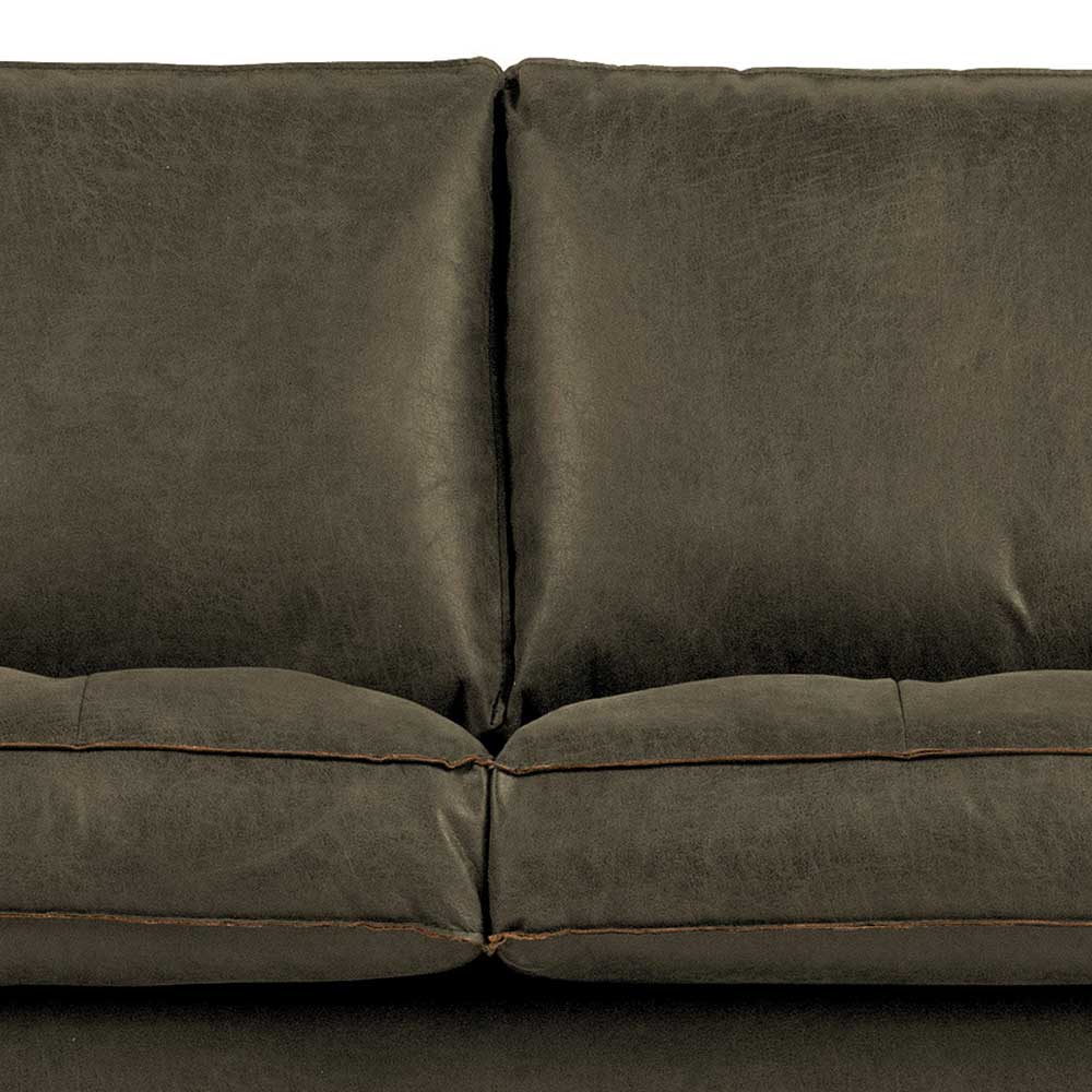 Sofa Vivienno in Olivgrün Recyclingleder 230 cm breit