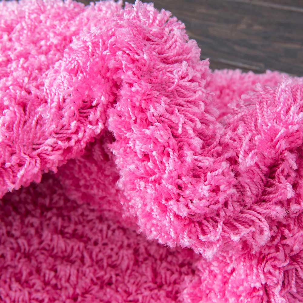 120 oder 150 cm Durchmesser Teppich Josue in Pink - Hochflor