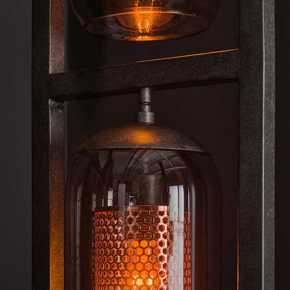 Stehleuchte 3-flammig Moonie aus Metall und Glas 158 cm hoch
