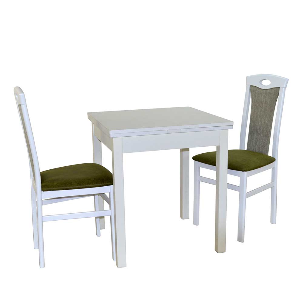 2 Personen Tischgruppe Nesa in Weiß und Grün (dreiteilig)