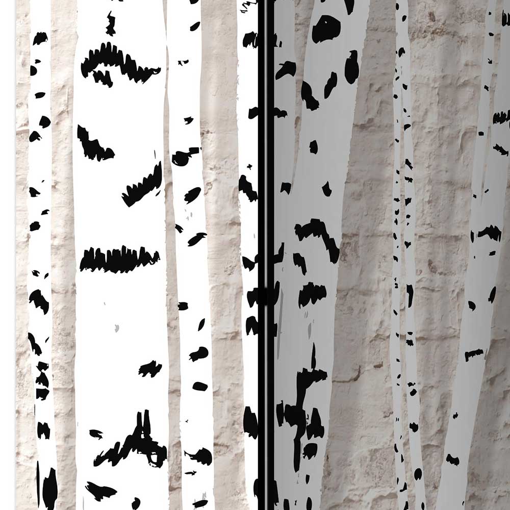 Paravent Coolianda mit Wald Motiv Birken im Skandi Design