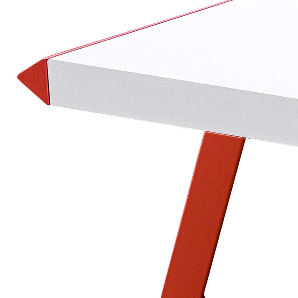 Design Schreibtisch Casaja in Weiß Rot modern