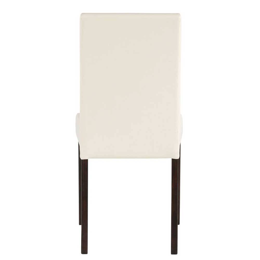 Stühle Reading in Creme Weiß Kunstleder und Kiefer in Wengefarben (2er Set)