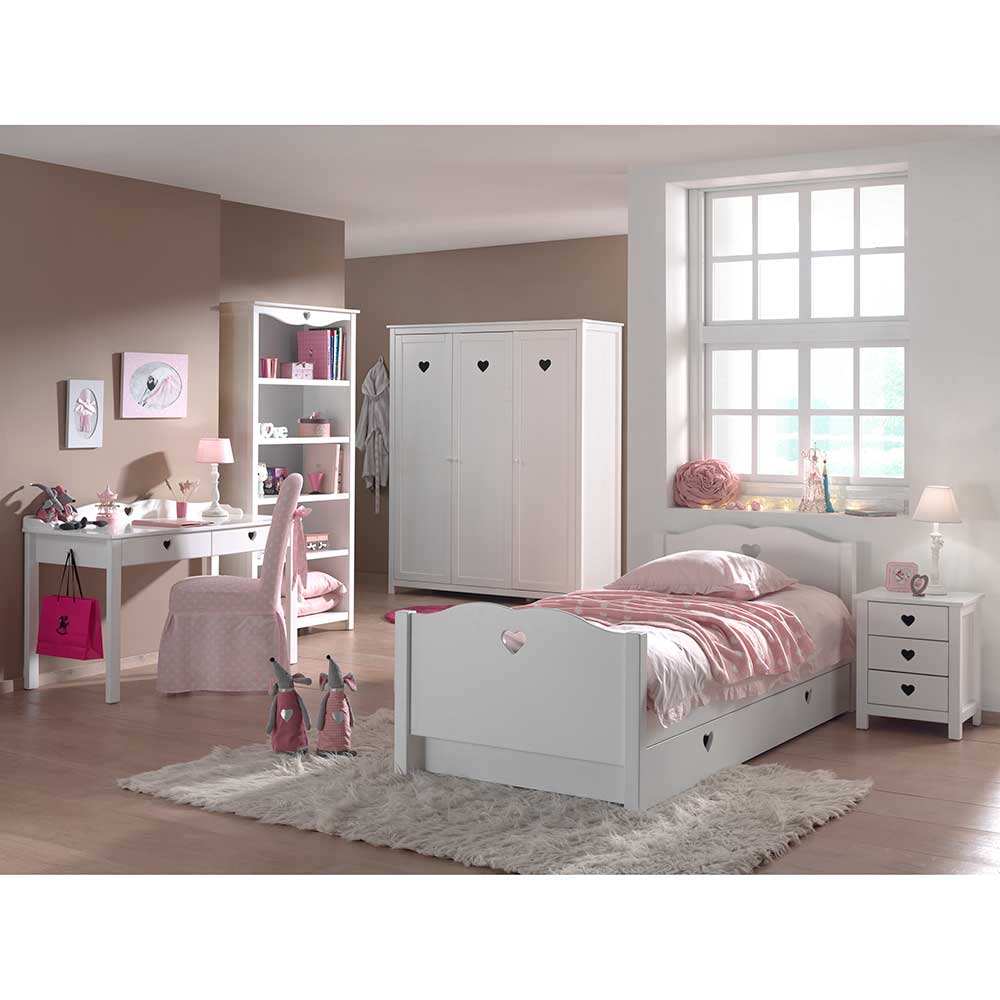 Mädchen Kinderzimmer Möbel Ciomore in Weiß (sechsteilig)