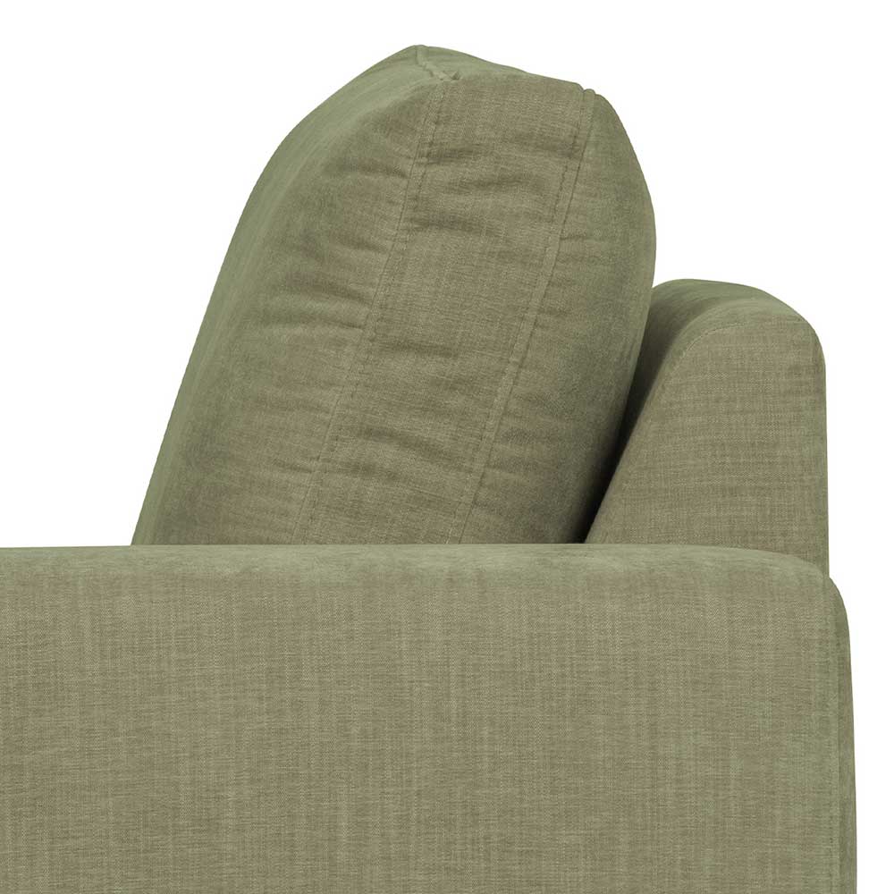 Couch Element mit Armlehne rechts Karyon in Graugrün - Modulsofa