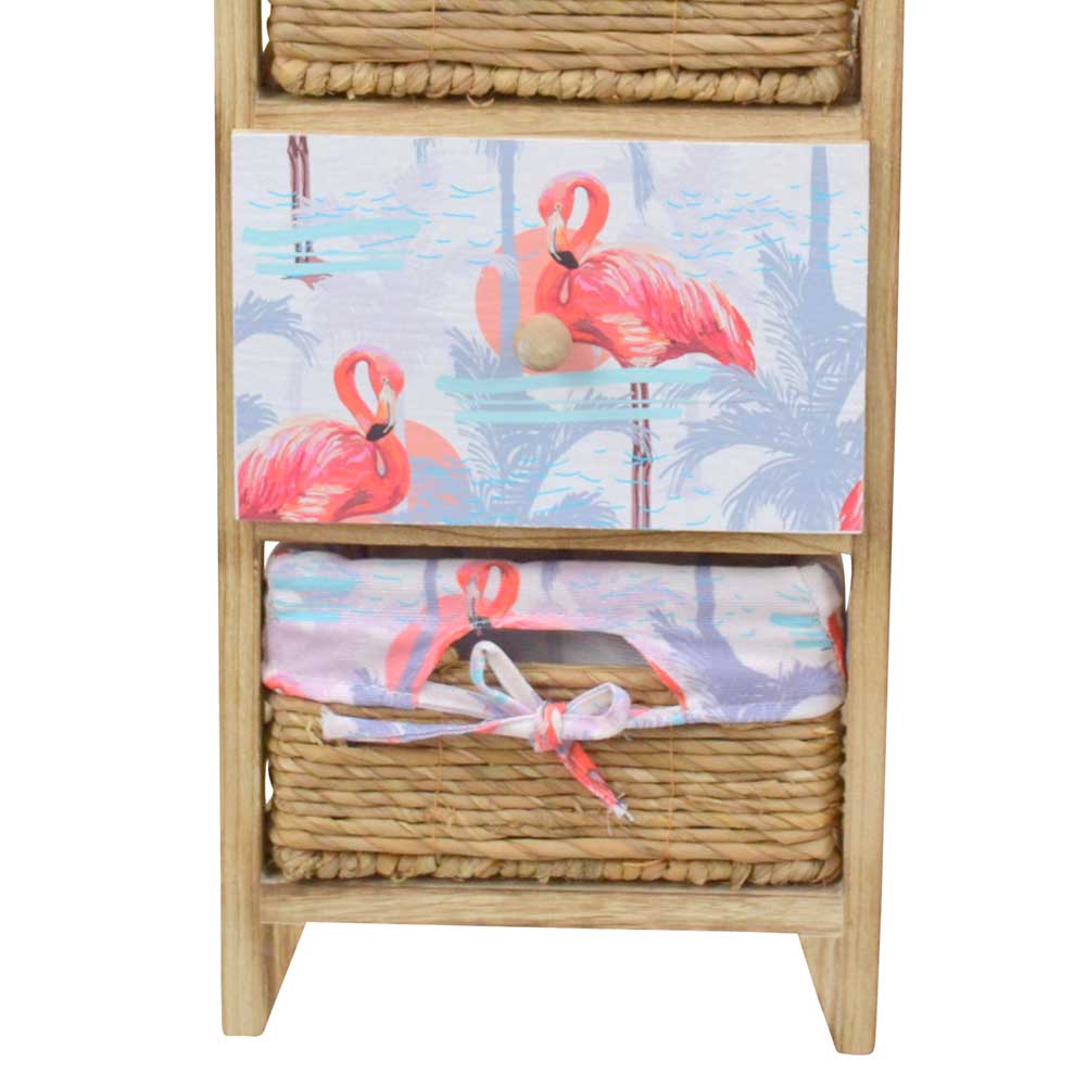 Schubkastenkommode Marinov mit Flamingo Motiven modern