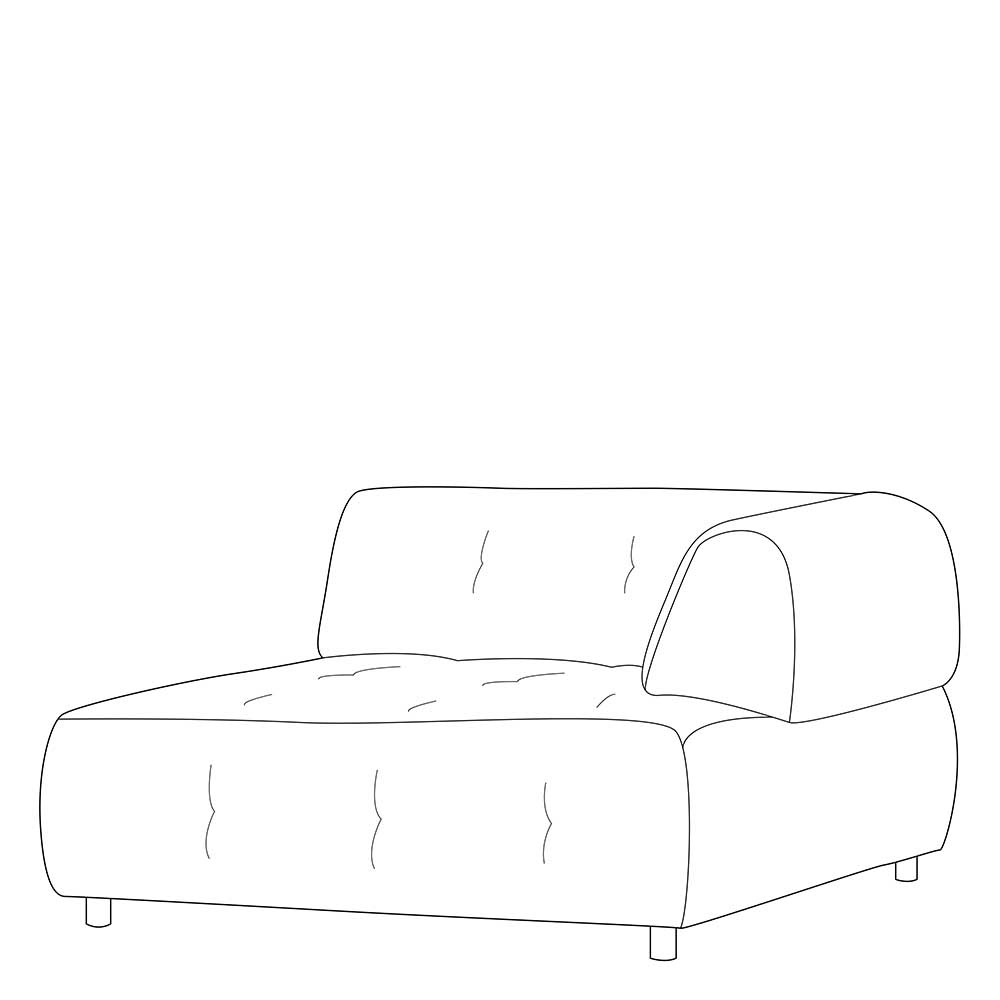 Modulare Couch Romance in Blassgrün Chenille 140 cm tief