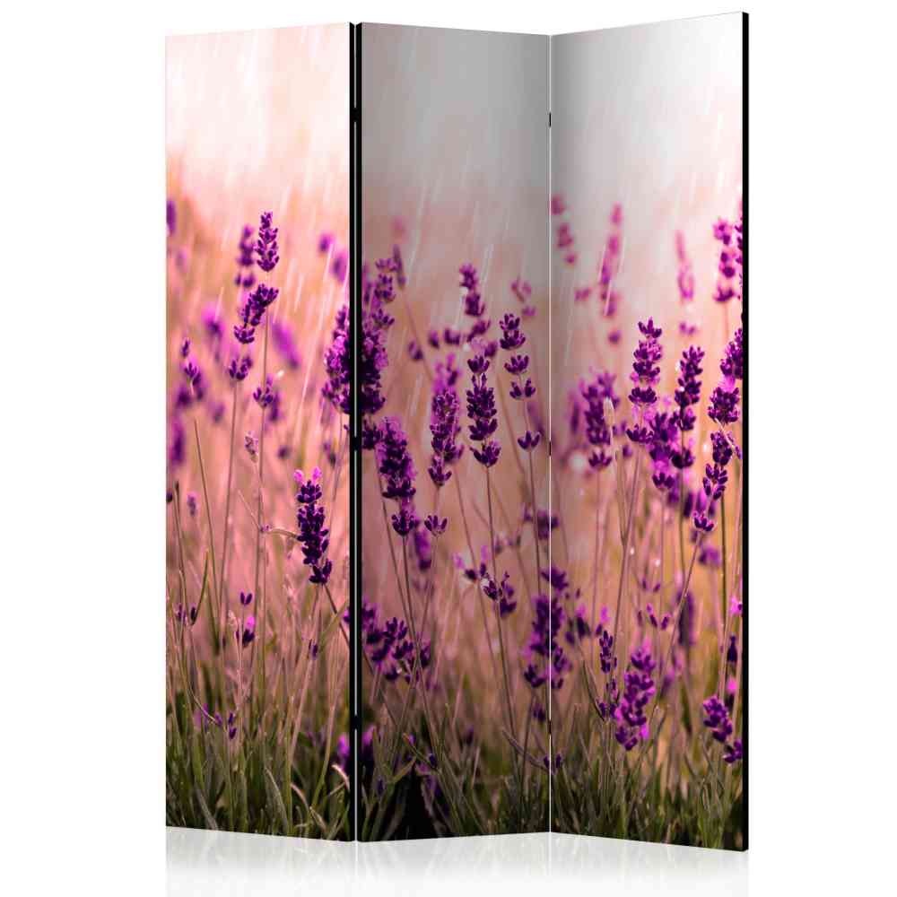 Lichtechter Raumteiler Paravent Taomy mit Lavendel Motiv modern