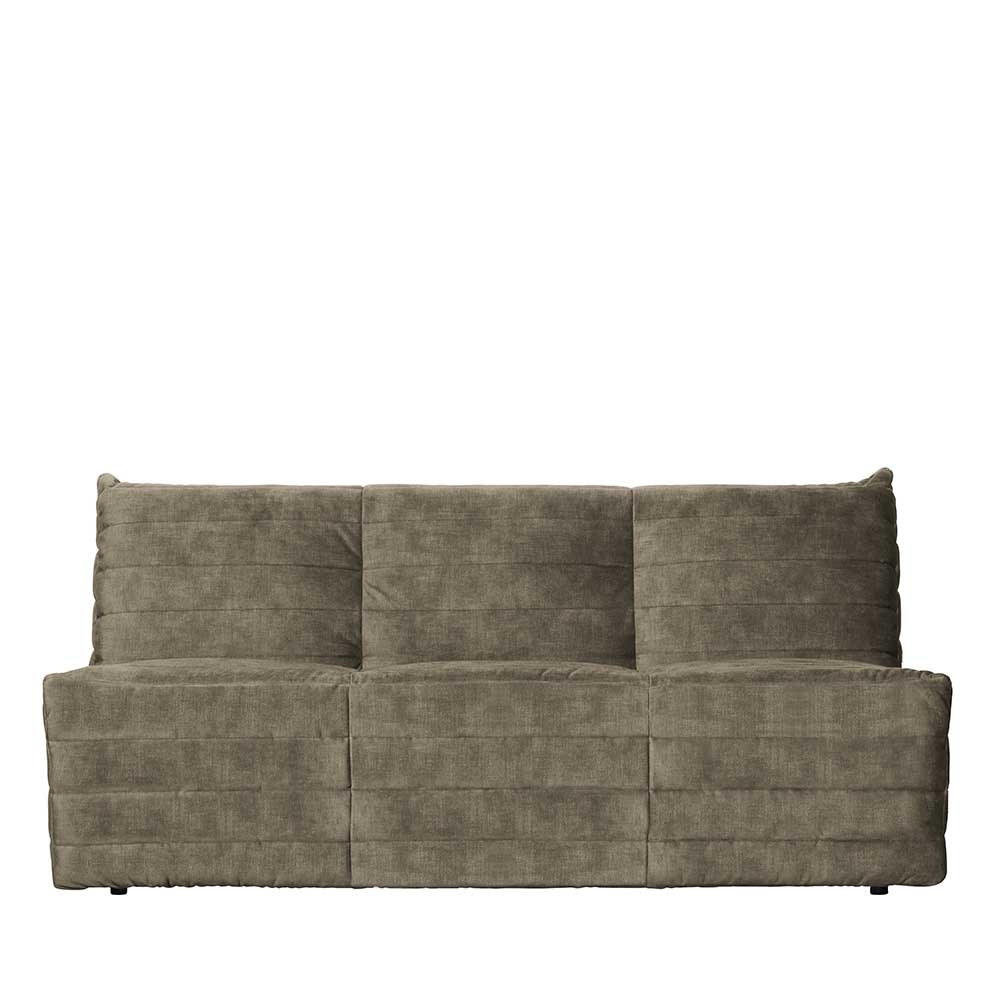 Dreisitzer Couch Renema in Beige Samt 160 cm breit