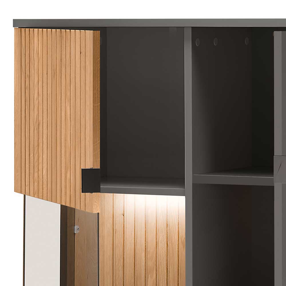 Highboard Vitrine Strong mit LED Beleuchtung 152 cm hoch
