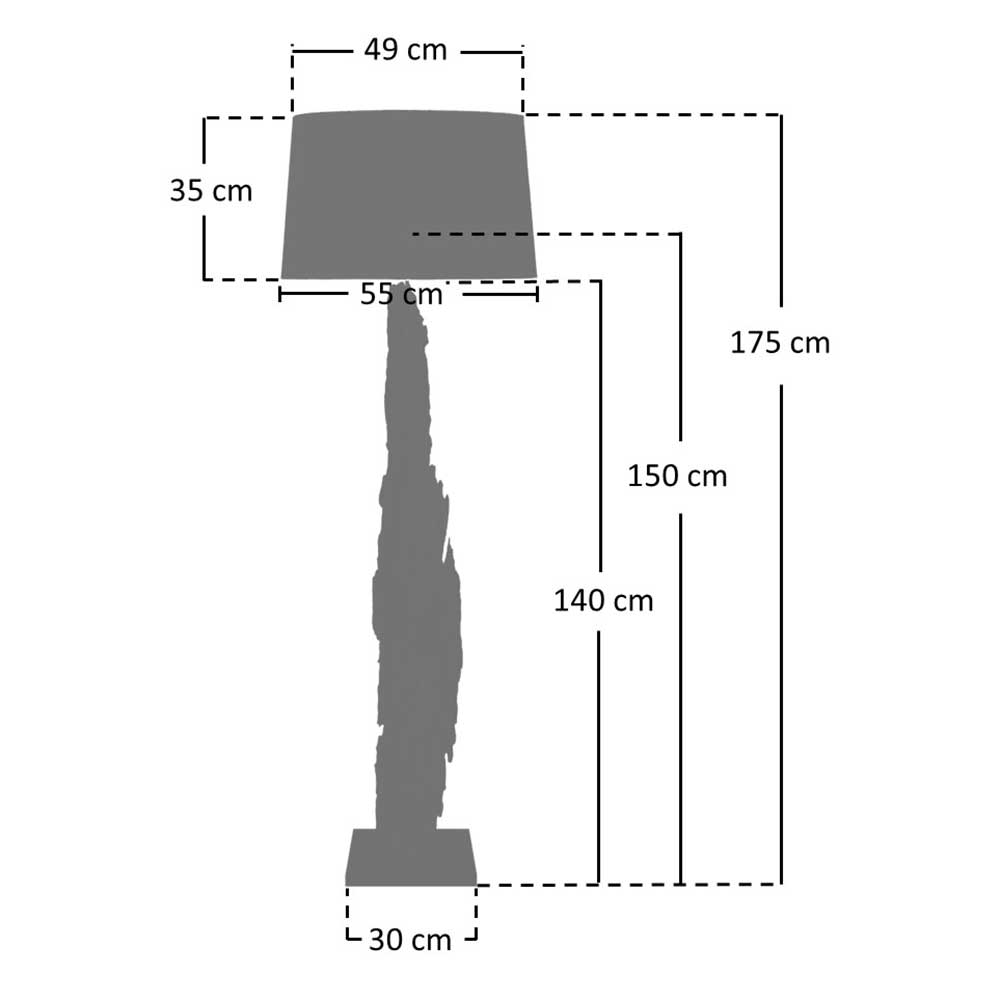 Treibholz Stehleuchte Parinola im Industry und Loft Stil 175 cm hoch