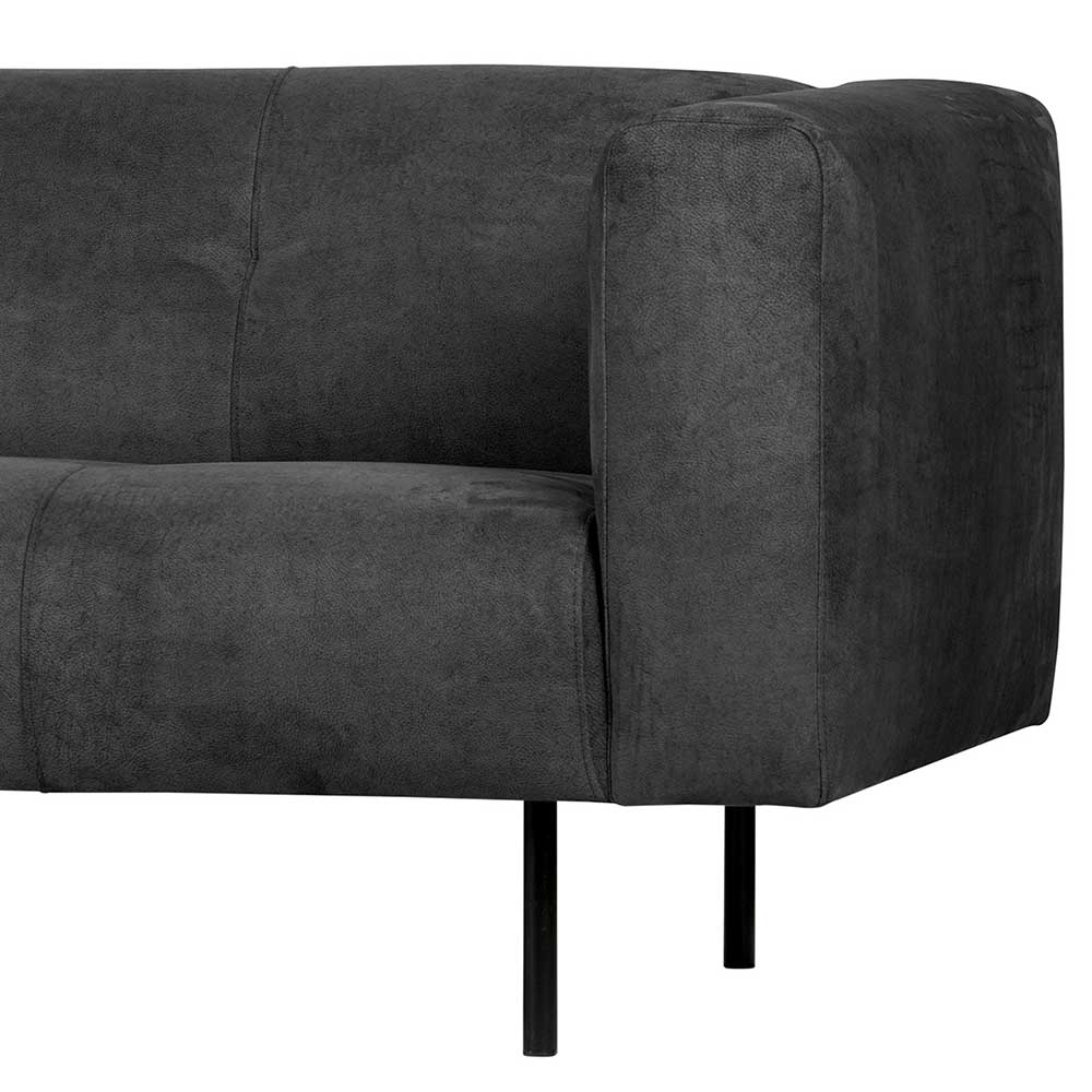 Dreisitzer Sofa Reading in Dunkelgrau Microfaser 250 cm breit