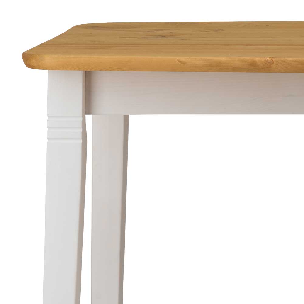 Verlängerbarer Esszimmer Tisch Aldrun aus Kiefer Massivholz im Landhausstil