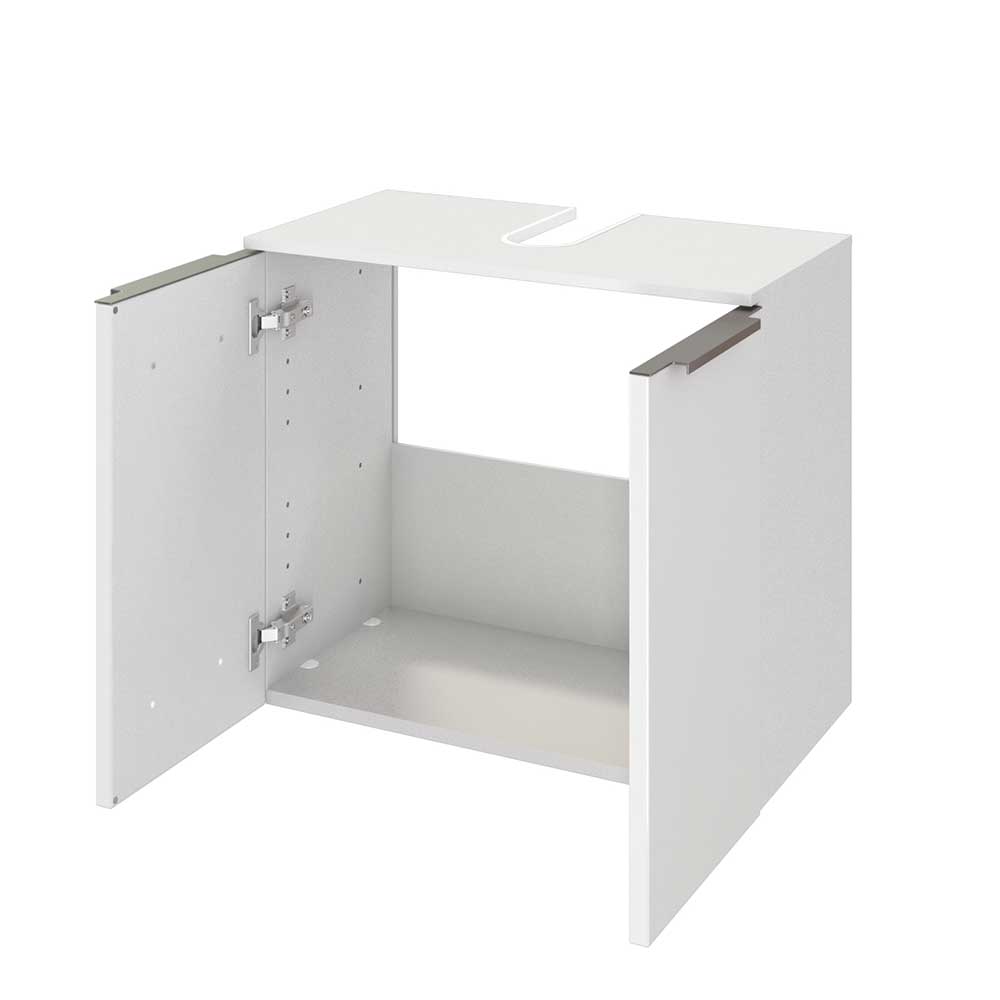 Türen Waschbeckenunterschrank Folcora in Weiß 60 cm breit