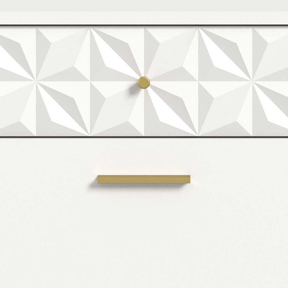 Weiße Dielenkommode Meteora in modernem Design mit vier Schubladen